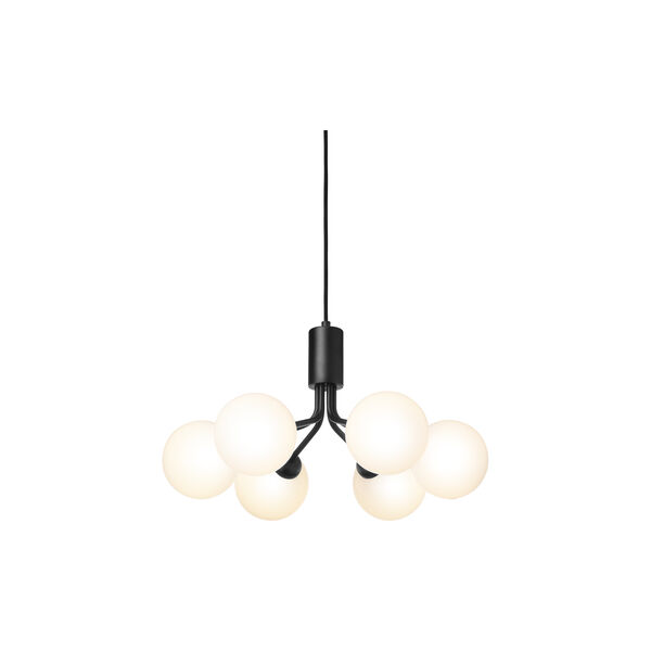 Apiales 6 Pendant, satin black/opal, Nuura