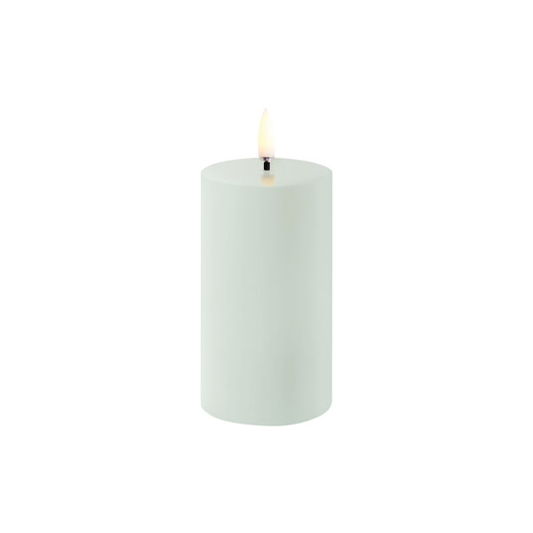 LED Pillar Candle 10 cm, dusty green, Uyuni Lighting