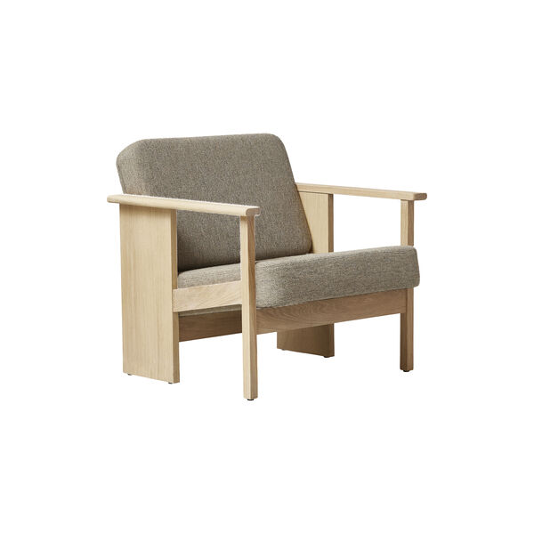 Block Lounge Chair, white oak/hallingdal 65, Form & Refine