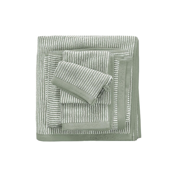 Timeless Tone Stripe håndklæde, green/off-white, Marc O'Polo