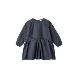 Checkered Dress w. Backside Bow, brown/blue check comb., Copenhagen Colors Organics