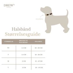 Bl&oslash;dt & Justerbart hundehalsb&aring;nd, cortado, Drew's Dogwear