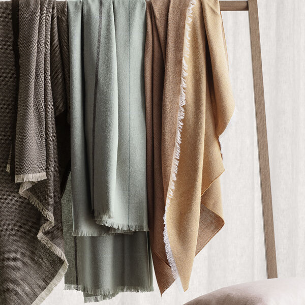 Herringbone plaid, chocolate/beige, ELVANG