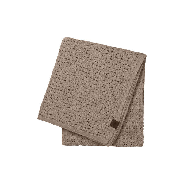 Strikket Plaid Square, khaki, By LOHN