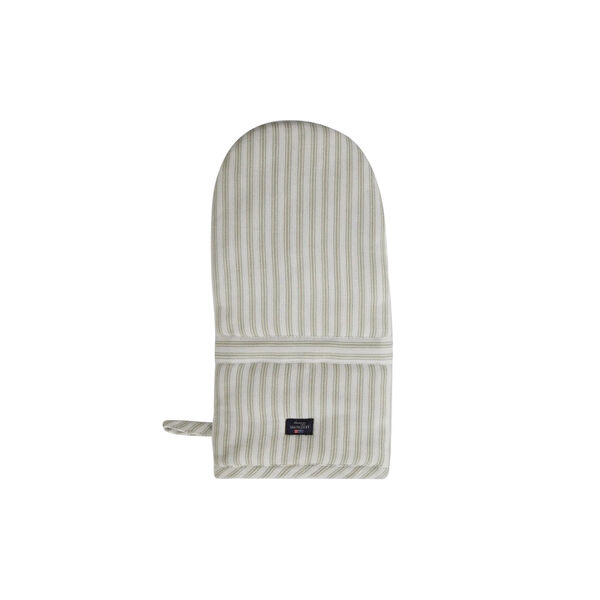 Icons Herringbone Striped Mitten, sage green/white, Lexington
