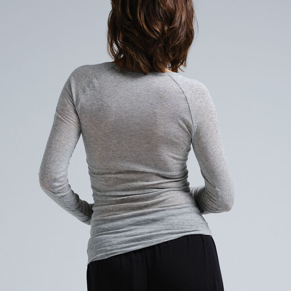 Elvira Bluse, grey melange, Seamless Basic