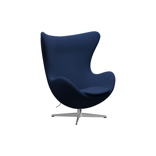&AElig;gget&trade; 3316 loungestol, Christianshavn 1153 blue uni/satin brushed aluminium, Fritz Hansen