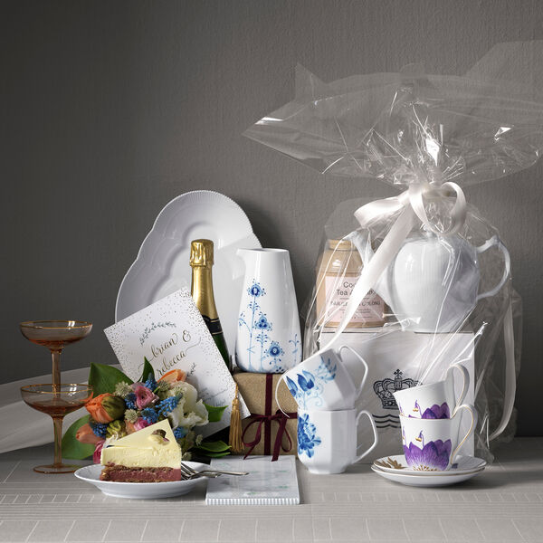 Flora højhankskop med underkop iris 27 cl, Royal Copenhagen