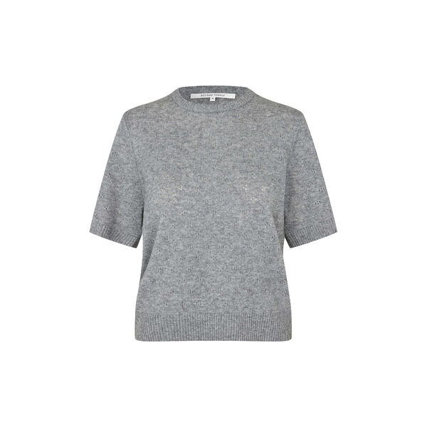 Amala Knit SS O-Neck, mid grey melange, Second Female