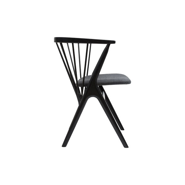 Sibast No 8 spisestol, sortlakeret eg/mørkegrå, Sibast Furniture