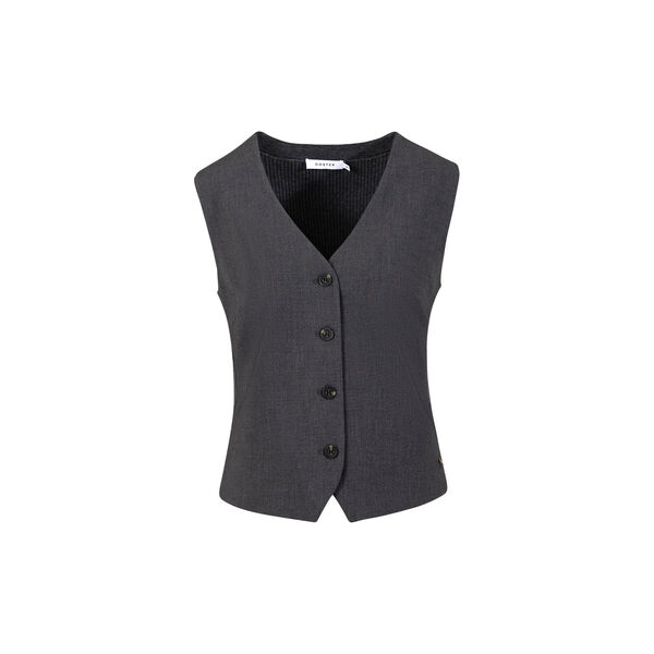 Vest with knit back, asphalt grey, Coster Copenhagen