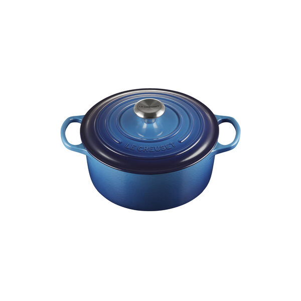 Signature rund st&oslash;bejernsgryde &Oslash; 24 cm, azure blue, Le Creuset