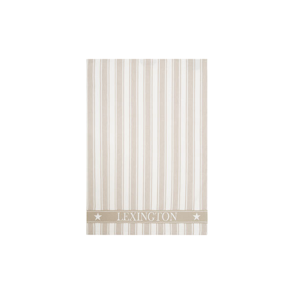 Icons Cotton Twill Waffle Striped viskestykke, beige/white Icons Cotton Twill Waffle Striped viskestykke, beige/white, Lexington