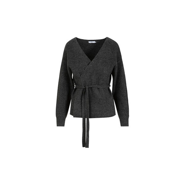 CC Heart EMMA wrap knit cardigan, dark grey melange, Coster Copenhagen