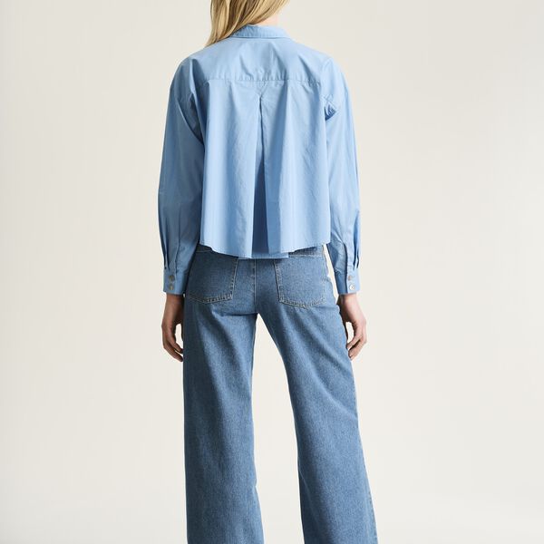Core cotton skjorte med l&aelig;g, lake blue, BITTE KAI RAND
