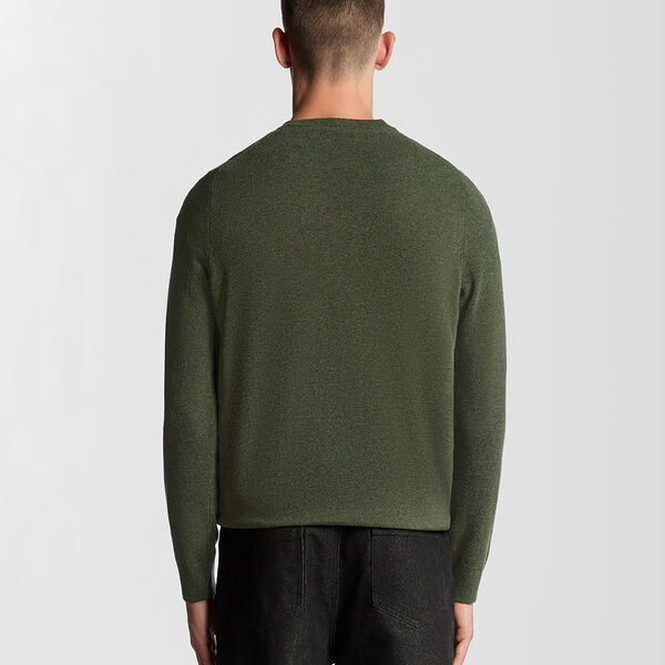 Lambswool Blend Crew Neck Jumper, deep depths marl, Lyle & Scott