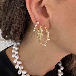 Gloria Small Øreringe, pearl, Nuni Copenhagen