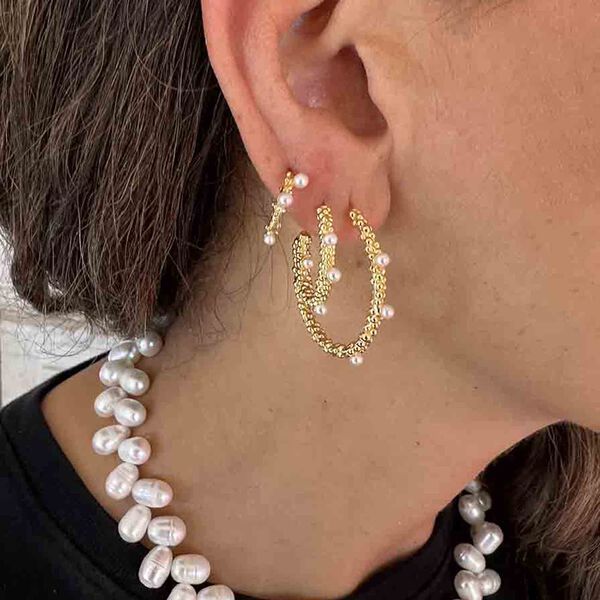 Gloria Small Øreringe, pearl, Nuni Copenhagen