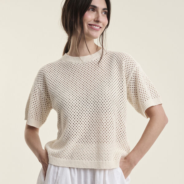 Kumi kort&aelig;rmet bluse, canvas, BITTE KAI RAND