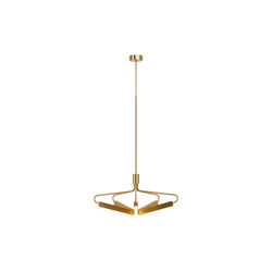 Angel 5 300 Wide Chandelier, brass, Rubn