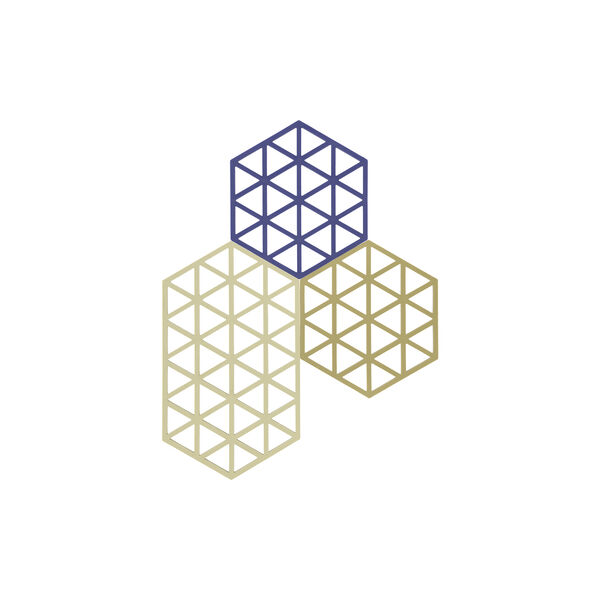 Triangles bordskåner, khaki/warm sand/indigo, Zone Denmark