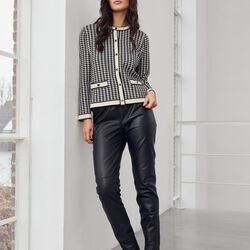 Cardigan UniqueHoundToothKnit | Black/Off White | Cardigan, Micha