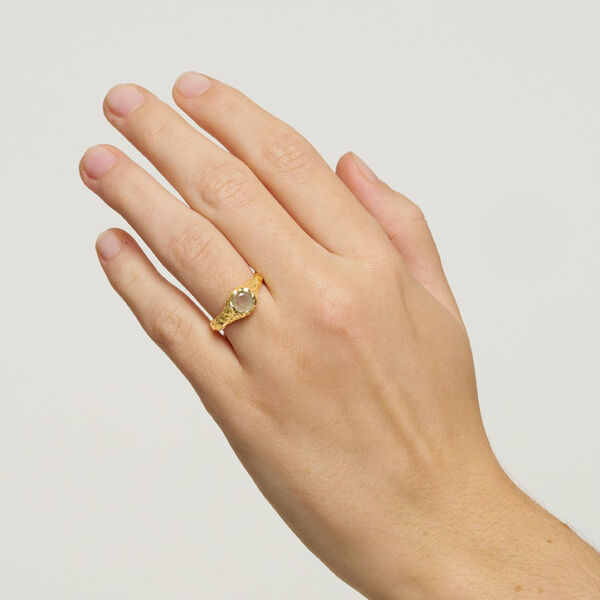 Cammi Ring, rainbow moonstone, Pure by Nat