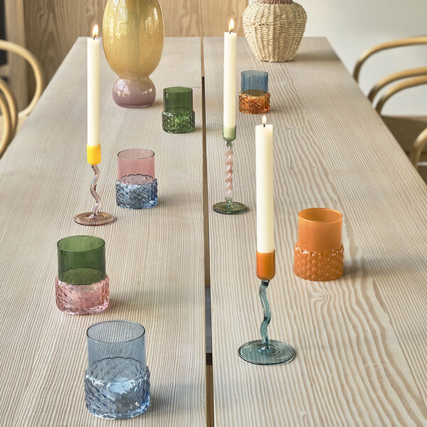 Styles Fyrfadsstage, blå/rosa, Villa Collection