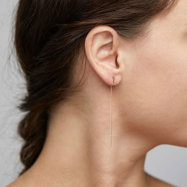 TITIANA Crystal Øreringe, gold plated, Pilgrim