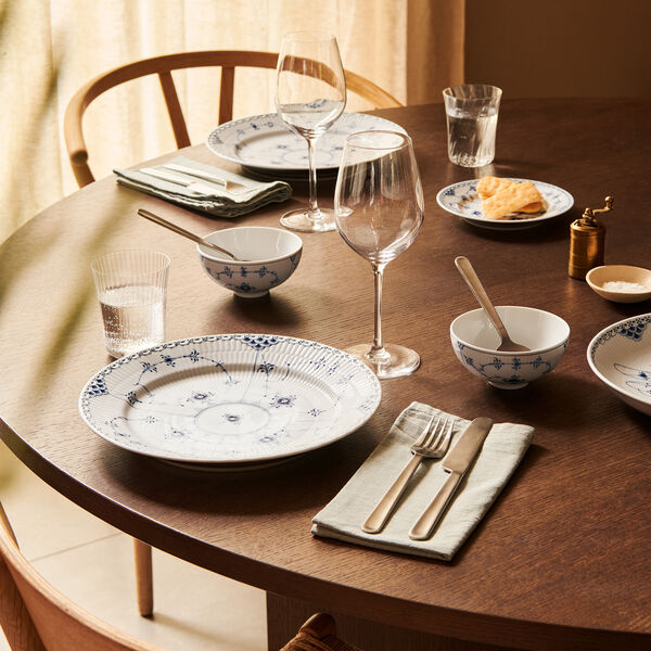 Musselmalet Riflet skål 30 cl, 2 stk, Royal Copenhagen