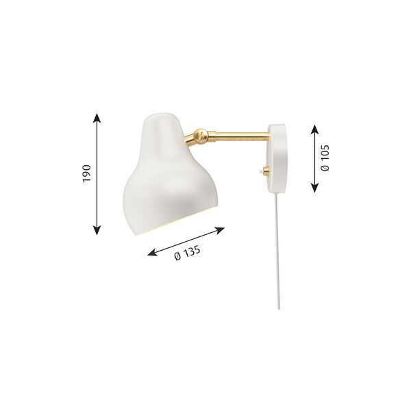 VL38 væglampe, hvid, Louis Poulsen