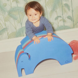 Elefant L, blue gym, bObles