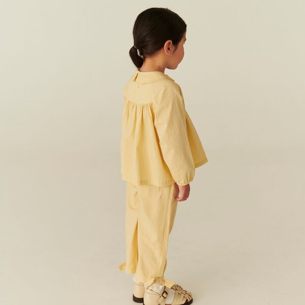 Blouse LS w. Smock Emb., Copenhagen Colors Organics