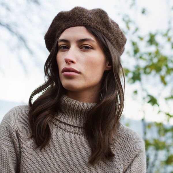 Alpaca Suri Beret, pine cone, Serendipity
