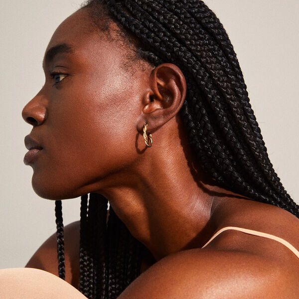 NAJA Twisted &Oslash;reringe, gold plated, Pilgrim