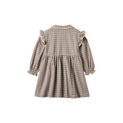Dress L/S Alissa, blue check, Wheat