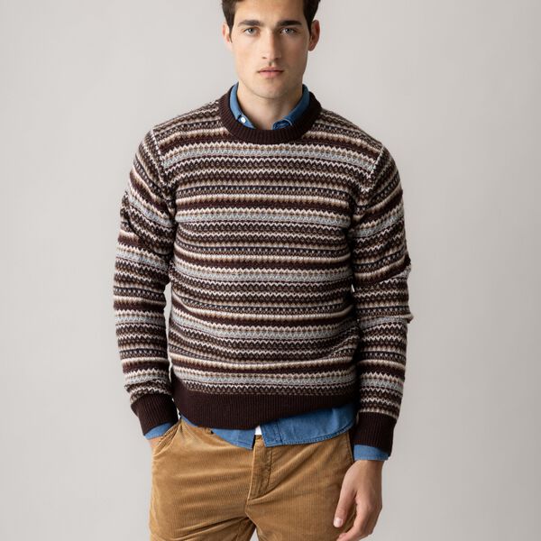 MMGLaporte Pence Crew Neck Knit, chocolate brown, MOS MOSH Gallery