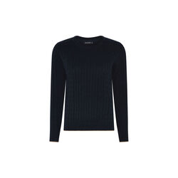 Classic Cable Knit, navy/beach sand, Micha