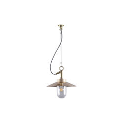 Well Glass Pendant With Visor 7680 IP44, bronze/clear, Original BTC