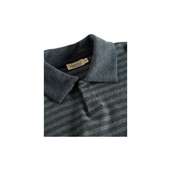 Thanos Polo Sweat, forest stripe mel. Thanos Polo Sweat, forest stripe mel., MarMar Copenhagen