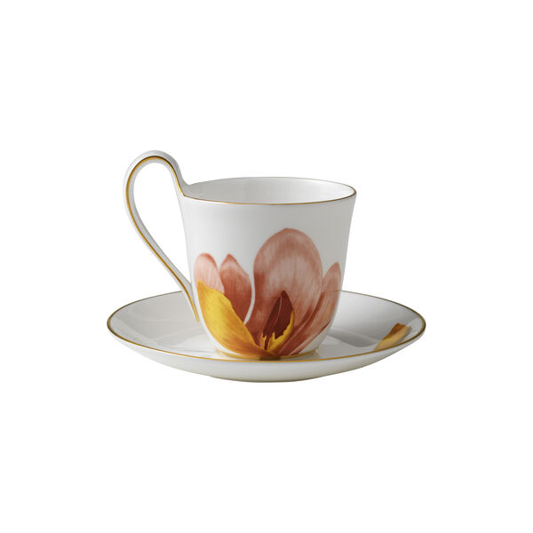 Flora højhankskop med underkop magnolia 27 cl, Royal Copenhagen