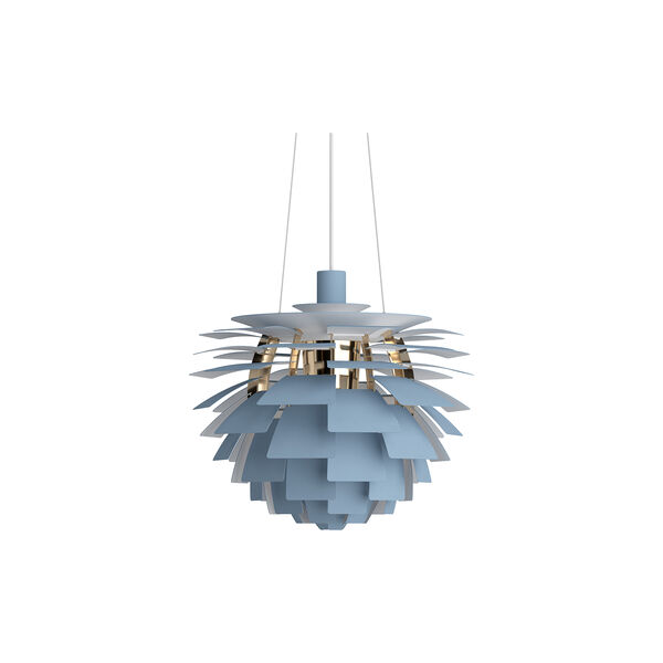 PH Artichoke, dusty blue/brass metallised, Louis Poulsen