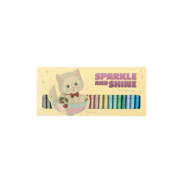 Glitter Markers 24 Pcs, cat, Konges Sl&oslash;jd
