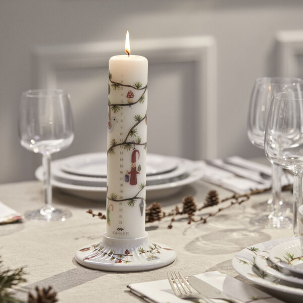 Hammershøi Christmas bloklysestage, hvid m. deko, Kähler