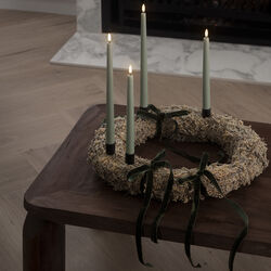 LED Smooth taper candle 2 stk. | H 32 | Sage green, Uyuni Lighting