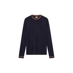 MMGAdam Contrast Crew Neck Knit, navy, MOS MOSH Gallery