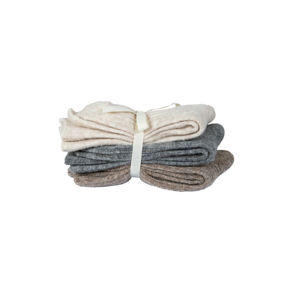 CC Heart COZY wool socks, hazel melange/grey melange/off white melange, Coster Copenhagen