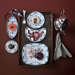 Musselmalet Halvblonde skål på fod 42 cl, Royal Copenhagen