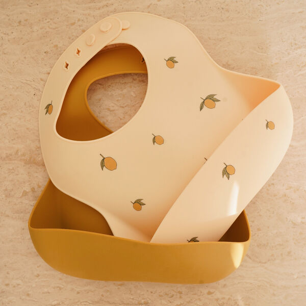 2-pak silikonehagesmæk, lemon/almond, Konges Sløjd