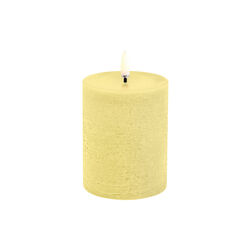 LED Pillar Candle 10 cm, wheat yellow, Uyuni Lighting